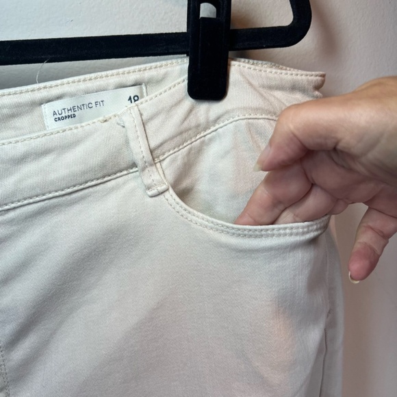 J. Jill Denim Women's Authentic Fit Cropped Jeans Cream Capri Raw Hem Stretch 18 - Picture 4 of 13